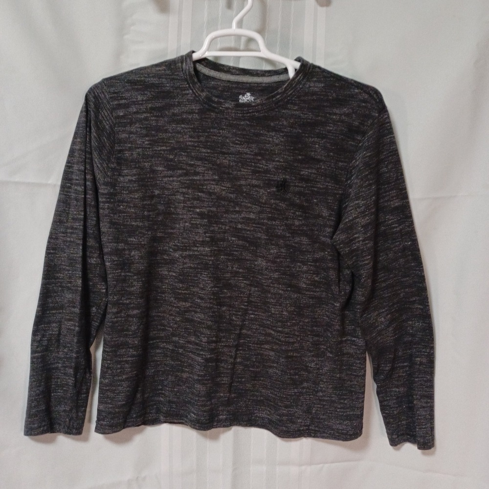 Rugby University Mens Large Charcoal Heather Grey Long‎ Sleeve Crewneck T-Shirt